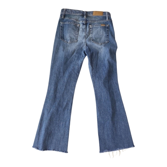 Joe’s Jeans High Rise Flare – Size 27, Made in USA, Raw Hem, Stretch Denim - Picture 2 of 5